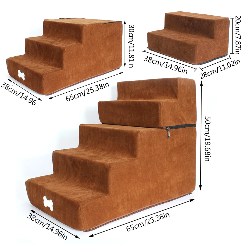 

Pet Stair Step Cat Dog Sponge Steps Flannel Dog Detachable Three-Story Staircase Assembly Removable Wash Stairs Ladder Dog Stair