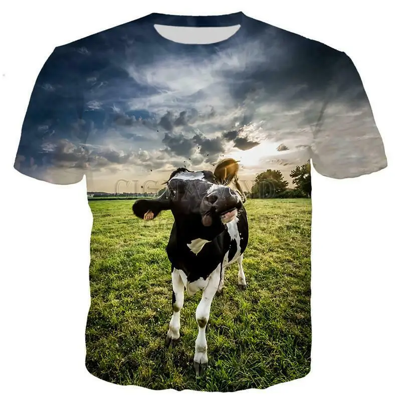 

Popular Animal Cow 3D Print Casual T-Shirt Fashion Womens Mens Short Sleeve Tops