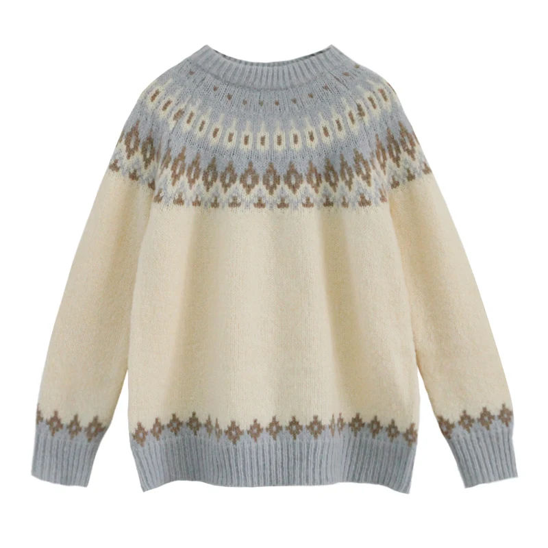 Женский свободный ретро-свитер в национальном стиле на осень и зиму | Женская
