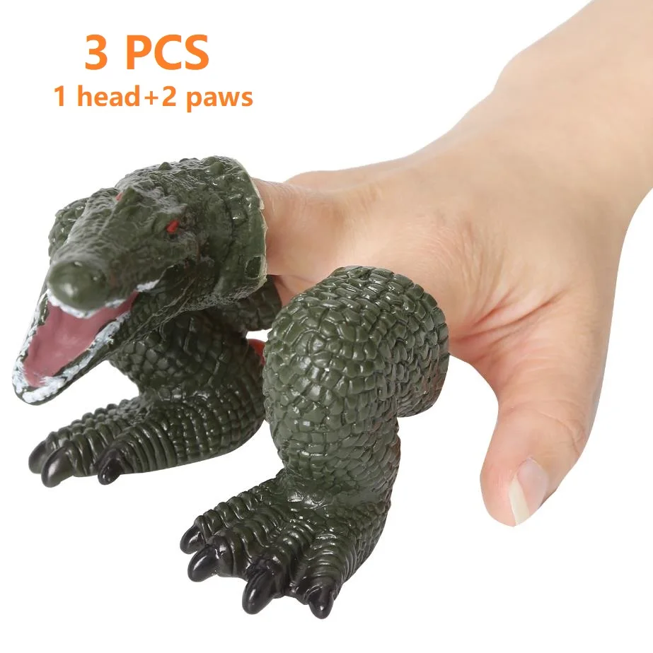 Crocodile 30 шт. мягкие виниловые животные-марионетки на пальцы реалистичные Тигр Леопард Жираф Рука марионетка куклы модель игрушки для детей мальчиков и девочек - Цвет: Crocodile