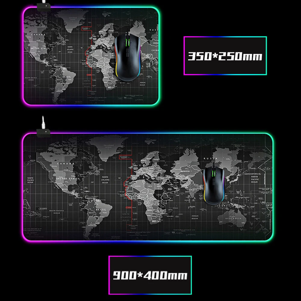 Цветная (RGB) большой Мышь игровой коврик анти скольжения натуральный каучук мышь