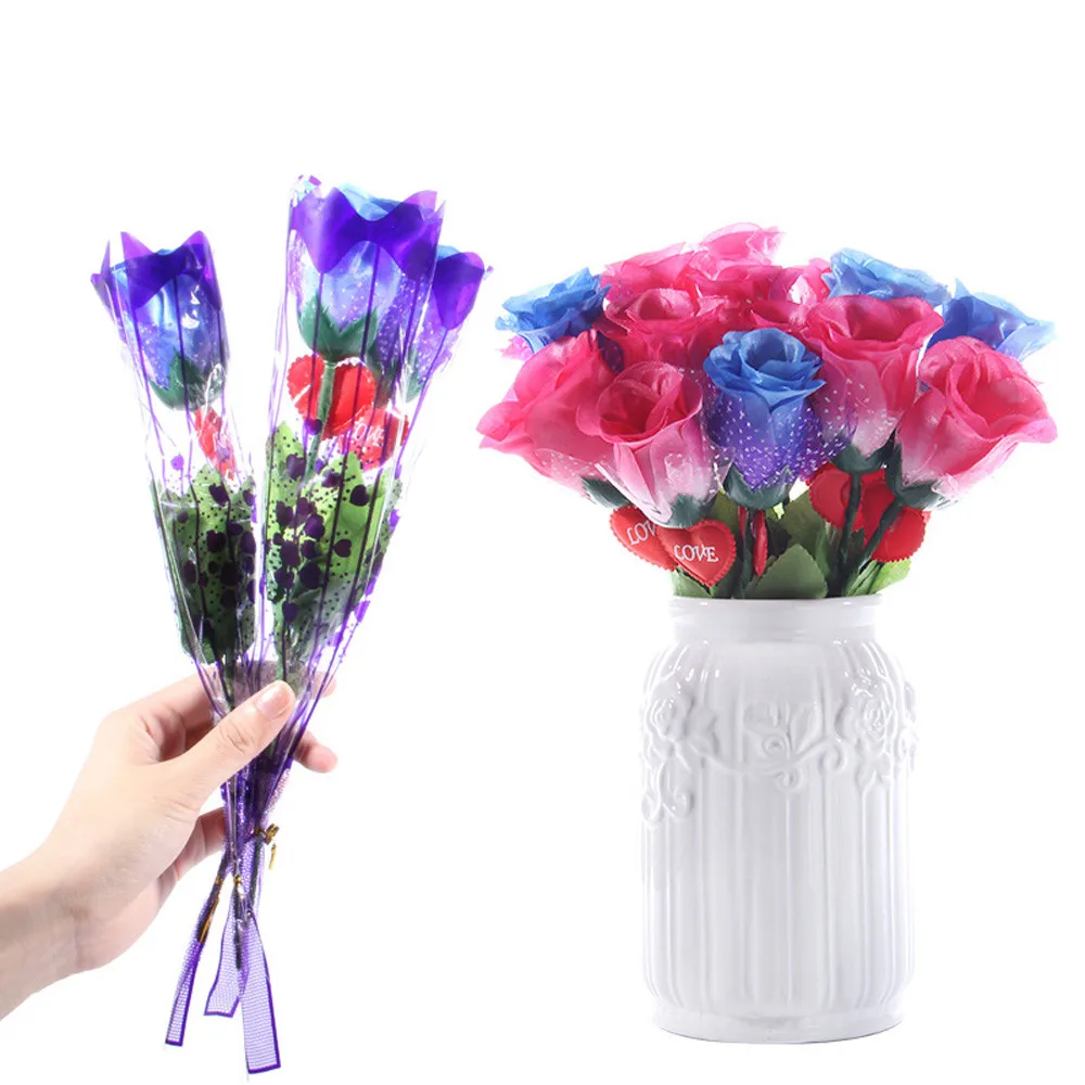 1 шт. светодиодный светильник с имитацией романтической розы ночник подарки