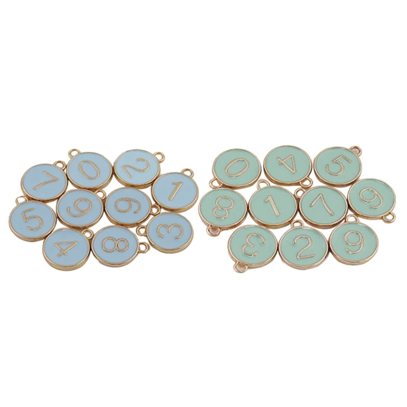 

20 шт. ювелирных изделий с буквенным принтом Капельное масло двухсторонняя эмаль Кол-во-первых очарование ручной работы DIY браслет кулон син...