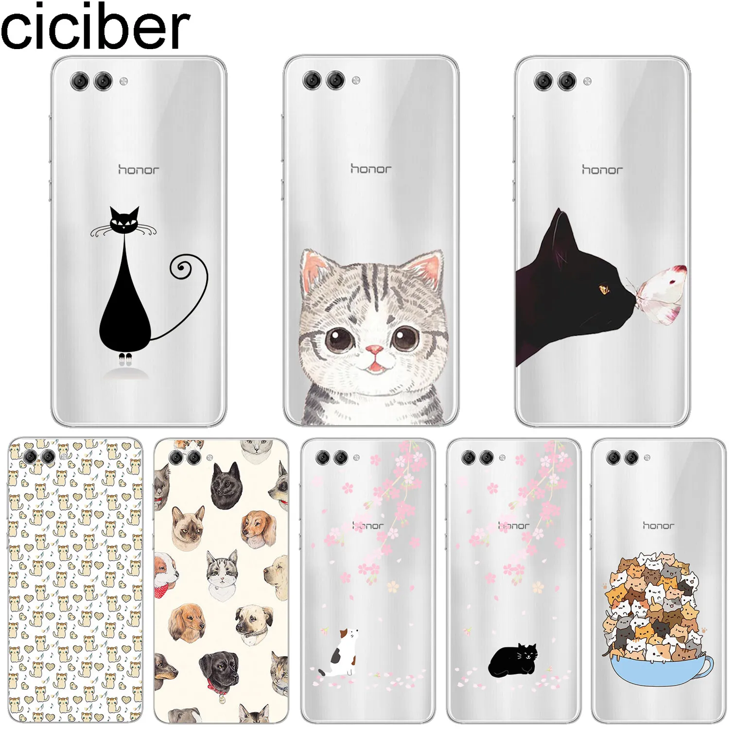 Ciciber Кот Цветок для Honor 7A 8X 10 9 8C V10 Lite C Play мягкие телефонные чехлы Huawei Y9 Y7 Y6 Y5 Y3 Prime Pro