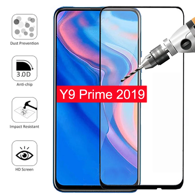 Чехол для huawei y9 prime 2019 защитное покрытие из закаленного стекла экрана y 9 9y y9prime