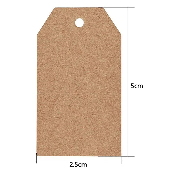 300 шт. коричневые бирки из крафт бумаги с отверстием для украшения свадьбы или