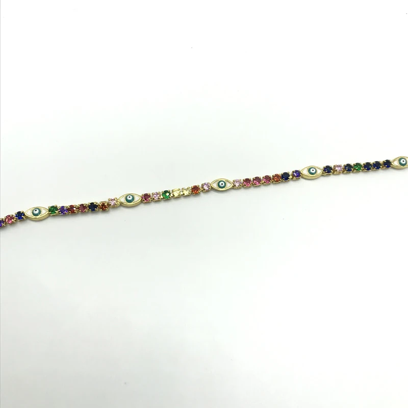 5pcs/lot New Arrival Tennis Chain Chocker With Enamel Turkish Eye Gold Filled Trendy Women Necklace | Украшения и аксессуары
