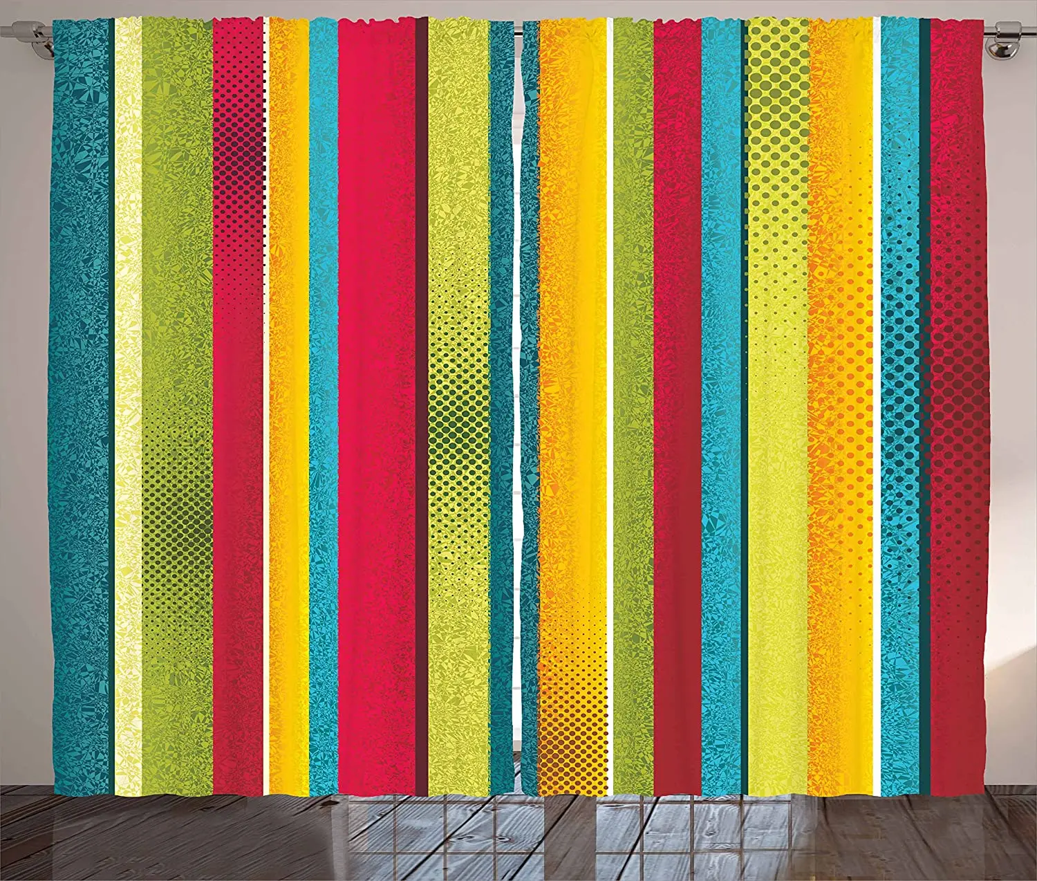 

Vintage Rainbow Blackout Curtains for Living Room Bedroom Kitchen Window Treatments Curtain Home Decoration Drapes