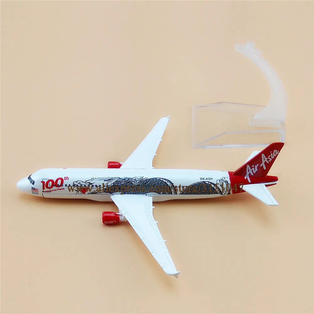 16 см Air Asia Dragon 100th Awesome самолет Airbus 320 A320 Airlines модель самолета металлический сплав