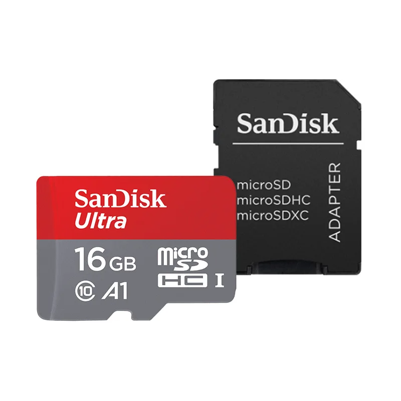 Двойной Флеш-накопитель SanDisk 128GB карты памяти A1 микро sd карты Class10 64 ГБ 32 ГБ оперативной памяти, 16 Гб встроенной памяти, tf карта с адаптером селфи-стик до 98 МБ/с. флеш-карта