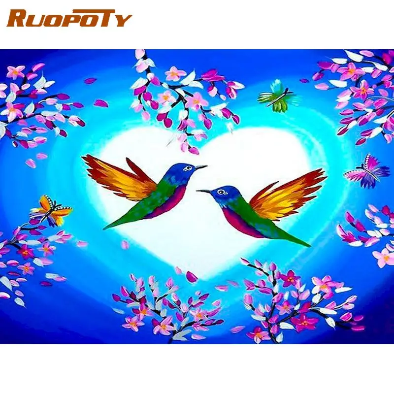 

RUOPOTY Frame Picture By Numbers Pigeon Animals Paint By Number For Adults Acrylic Paint On Canvas Home Decors Artwork