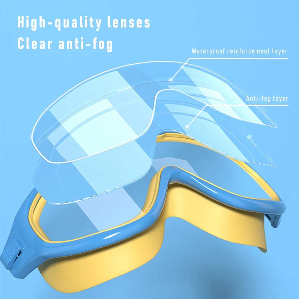 Swim Goggles For Kids Anti-Fog HD Swimming Glasses Clear Wide Vision Protection With One-piece Earplugs Set | Спорт и развлечения