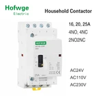 Модульный контактор на Din-рейку, 4P, 16 А, 20 А, 25 А, 24 В, HCH8-25M в, 110 В, с ручным переключателем 4NO 2NO2NC или 4NC