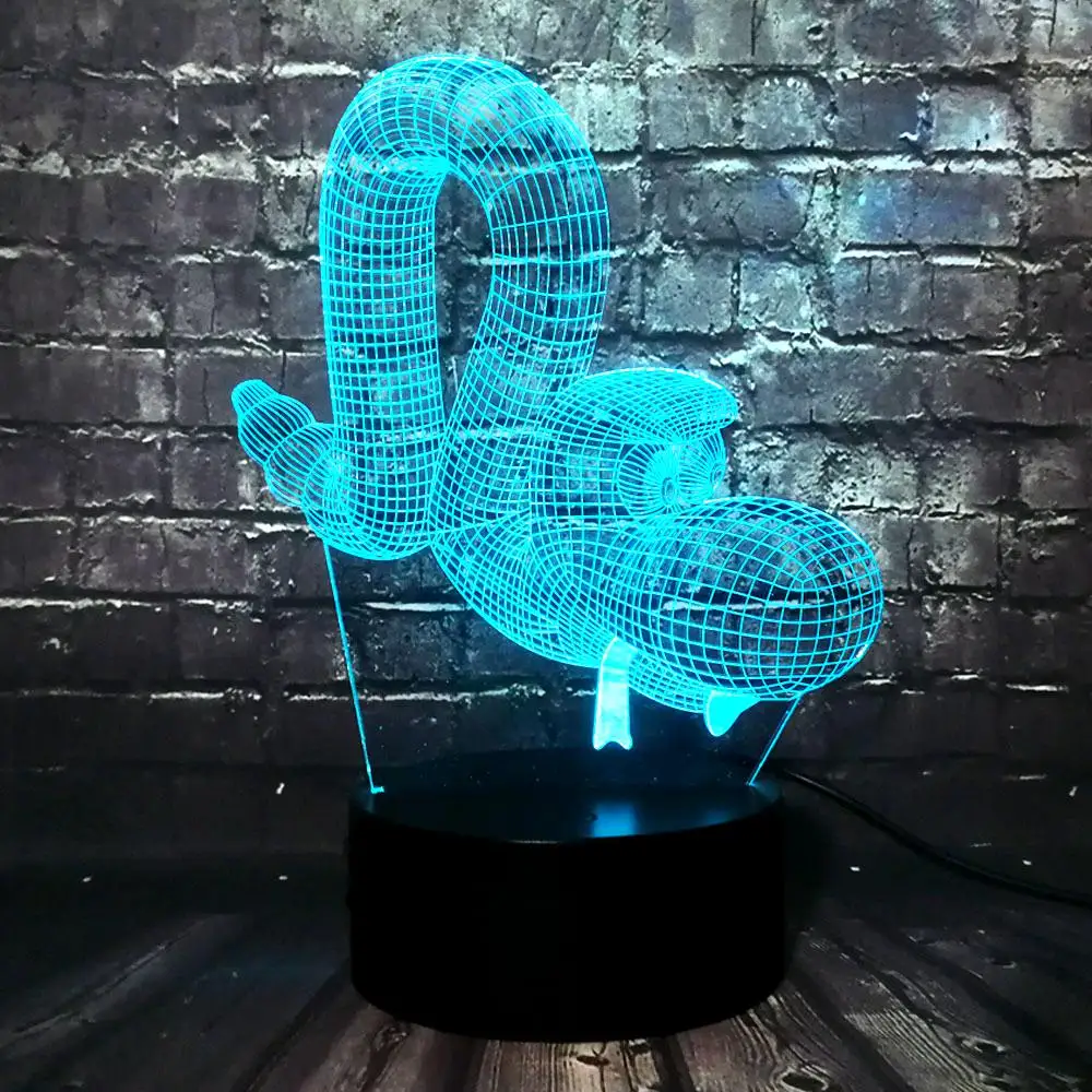 2017 креативный 3D светильник в форме змеиного воздушного шара USB LED иллюзия Ночной