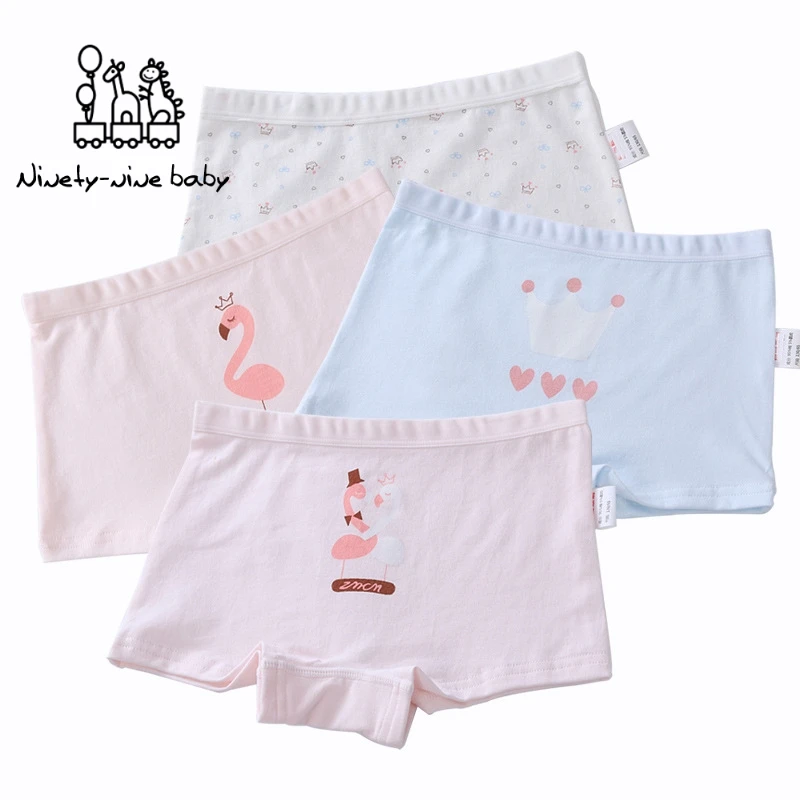 

New 4pc/lot Teenage Cartoon Underpants Young Girl Boxer Briefs Comfortable Cotton Panties Kids Underwear Baby Girls Clothes