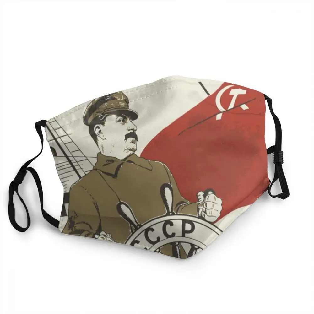 

Joseph Stalin The Captain Of The Soviet Union Adult Face Mask USSR CCCP Dustproof Mask Protection Cover Respirator Mouth Muffle