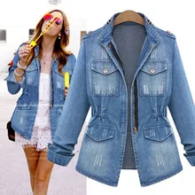 

Vintage Street Style Denim Jackets Women 2020 Autumn Fashion Long Sleeve Jeans Coat Casual Denim Outwear Tops Plus Size 3XL