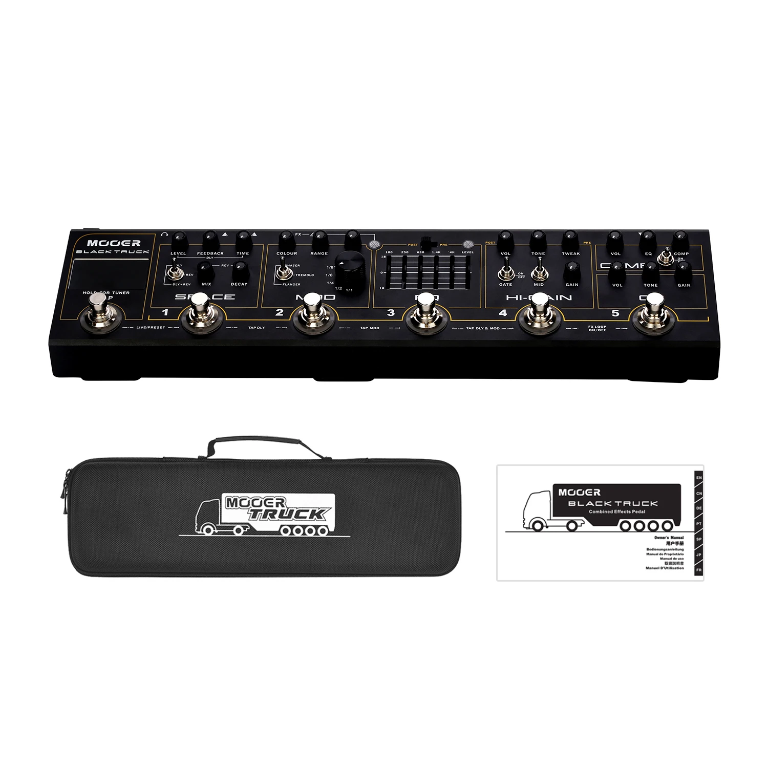 MOOER черный грузовик 6 in 1 комбинированный гитарная педаль компрессор + Overdrive