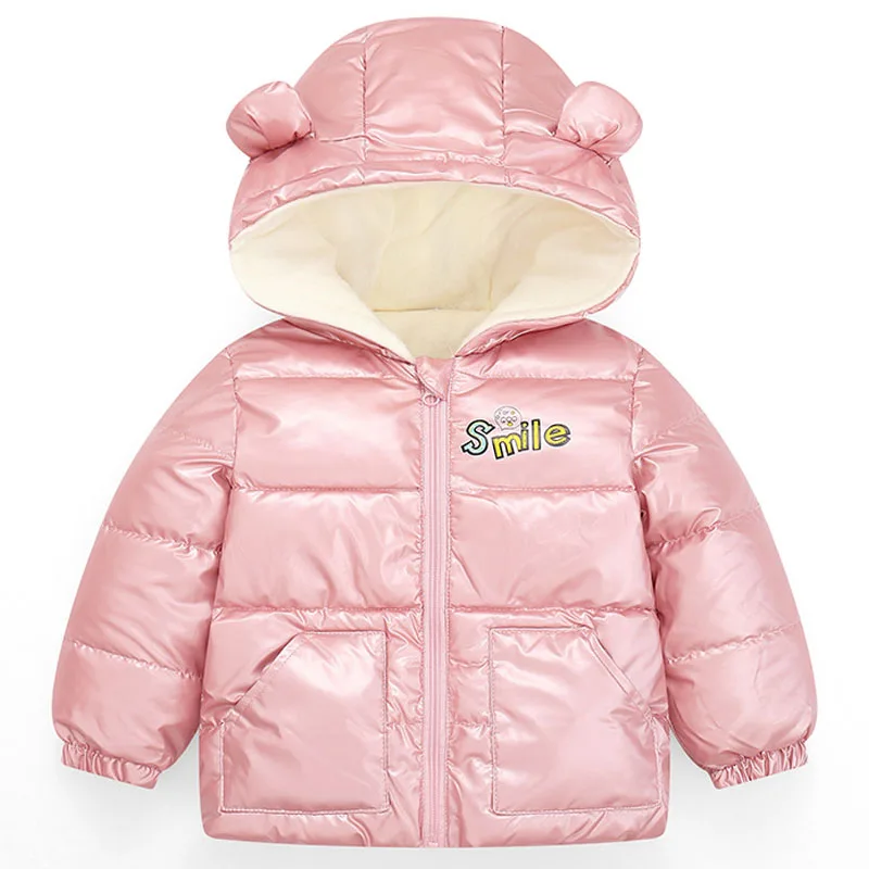 Осенняя куртка для детей верхняя одежда с капюшоном теплая куртка-пуховик ярким