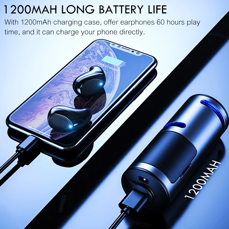 Caletop беспроводные наушники и Bluetooth со спикером 3 в 1 с 1200 мАч power Bank IPX5