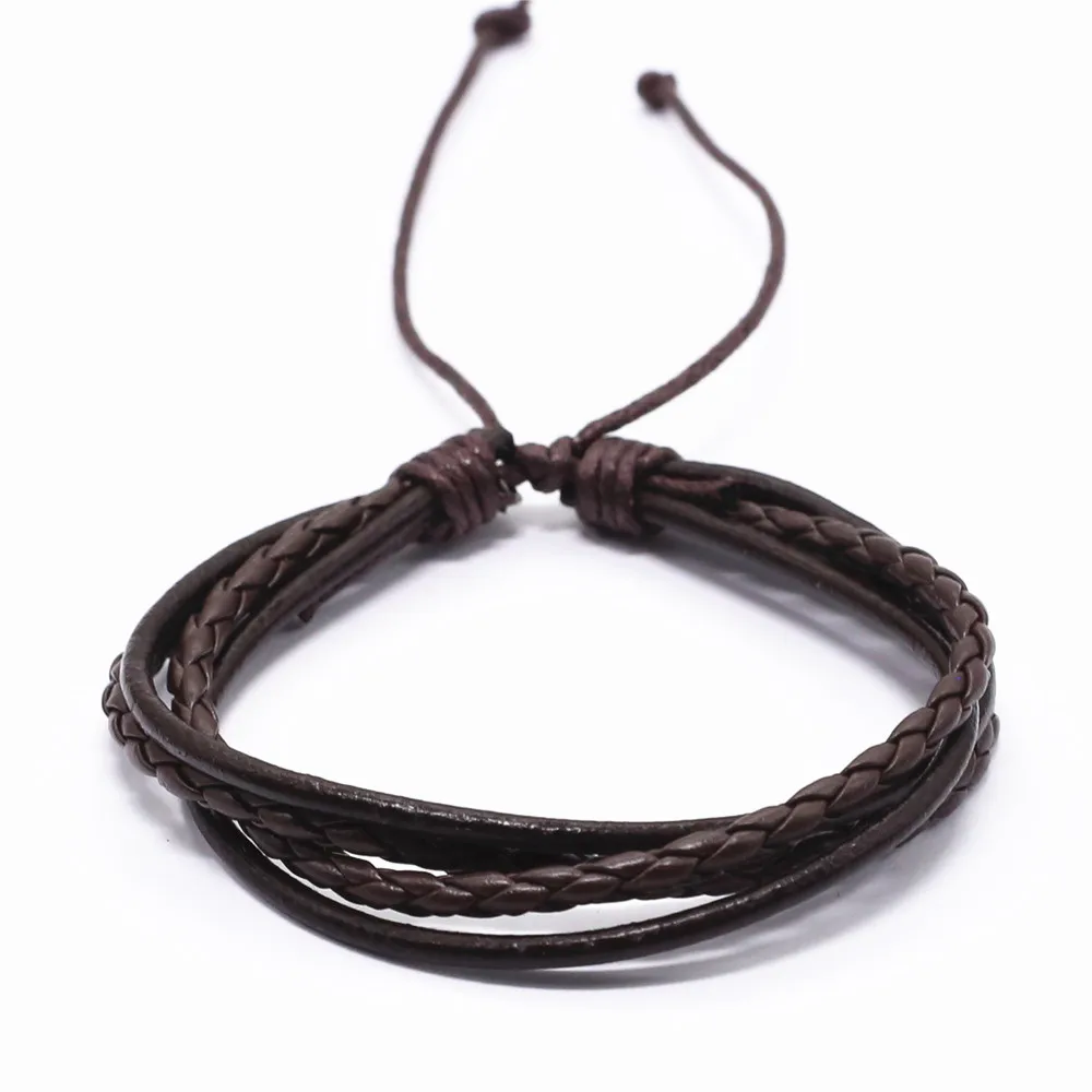 Style 5 Punk Bohemia Leather Bracelet Men Homme Weave Wrap Bracelets for Women Jewellery Accesorios Mujer Pulsera Erkek Bileklik Bijoux - Окраска металла: Style 5
