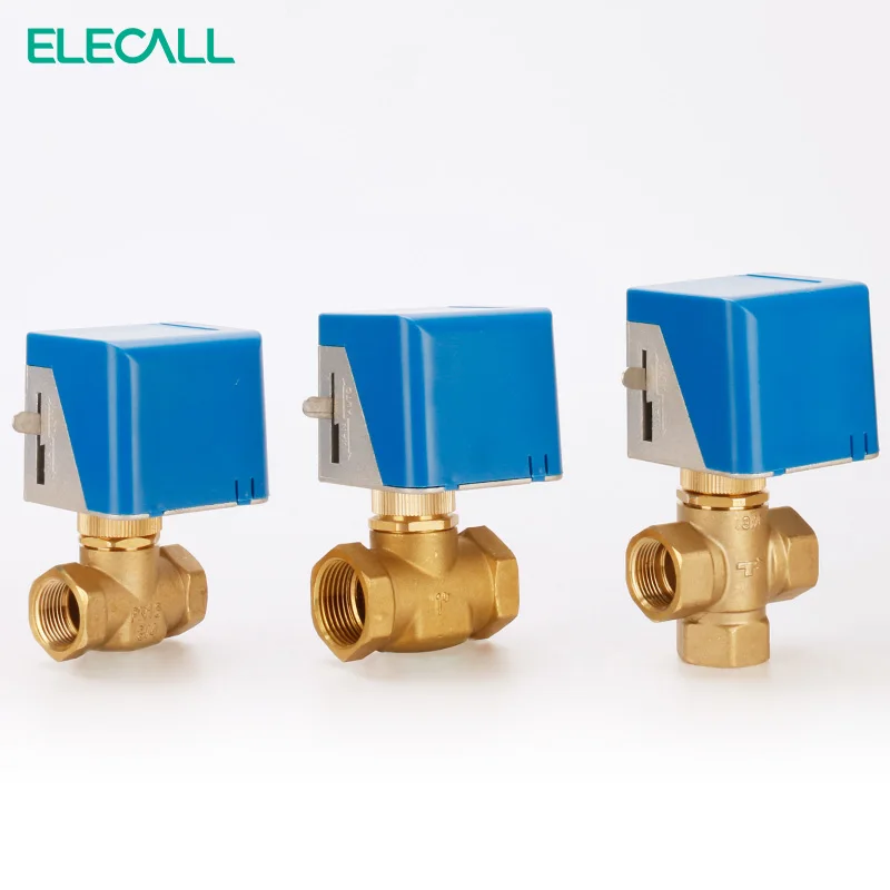 G1/2&quot 3/4 &quot 1&quot Brass 2way 3Way HVAC Fan coil Neutral Wire VA7010 Electrical Valve for Flow Control Tools High Quality 220VAC |
