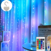 bedroom decor new rgb 16 color changing curtain light remote control christmas holiday decoration for home garland navidad