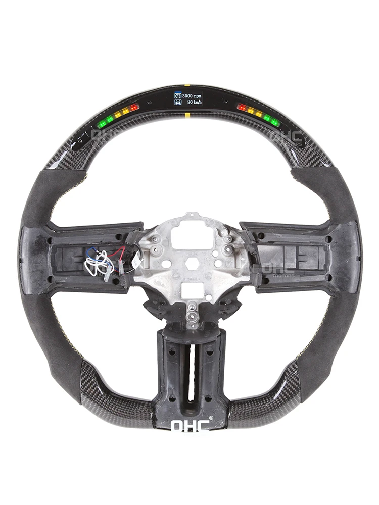 

100% Real Carbon Fiber LED Steering Wheel for Ford Mustang WE
