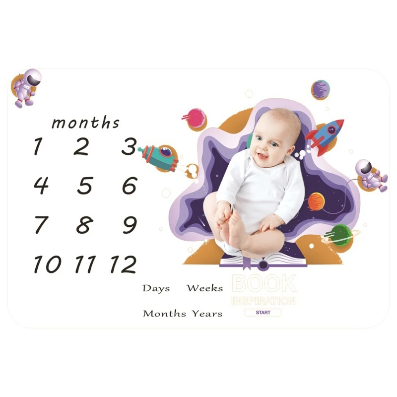 

Baby Monthly Record Growth Milestone Blanket Photography Props Background Cloth 54DF