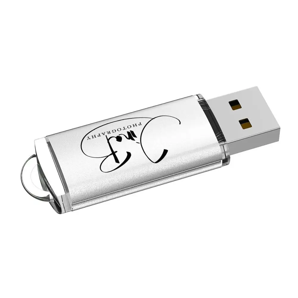50X 4GB Custom Logo USB Flash Rectangle Engraved Pendrive Memory Stick for Computer/Laptop/Speaker usb flash drive Silver 8G 16G