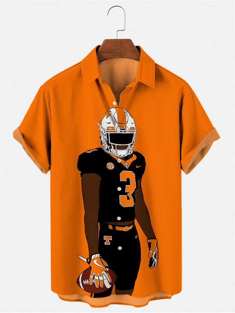 

Гавайская Мужская рубашка с рукавом, 3D рубашка с рождественским принтом, для пляжа, футбола, повседневная, летняя, модная, большой размер 5XL