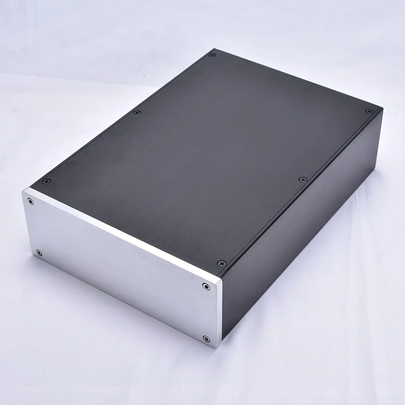 

shell 215*80*308MM JC2208 All Aluminum Power Amplifier Chassis Shell Enclosure DIY Box Amplifier Case Silver Preamp Decoding