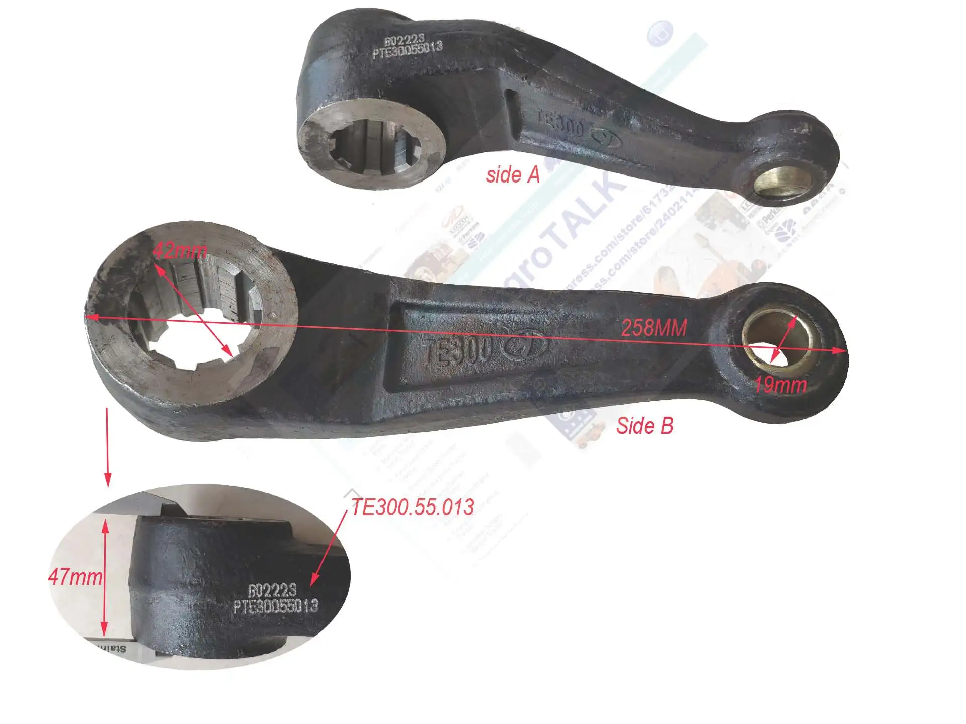 

Рычаг подъемника (слева и справа одинаковы) для трактора серии Lovol TE30, номер детали: TE300.55.013