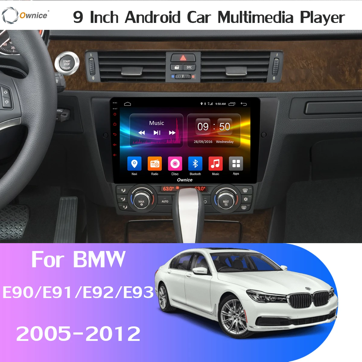 1DIN 360 ° 4 × камера 4G SIM WiFi Android 9 0 SPDIF + 64G DSP CarPlay Автомобильный плеер для BMW E90 E91 E92 E93 3