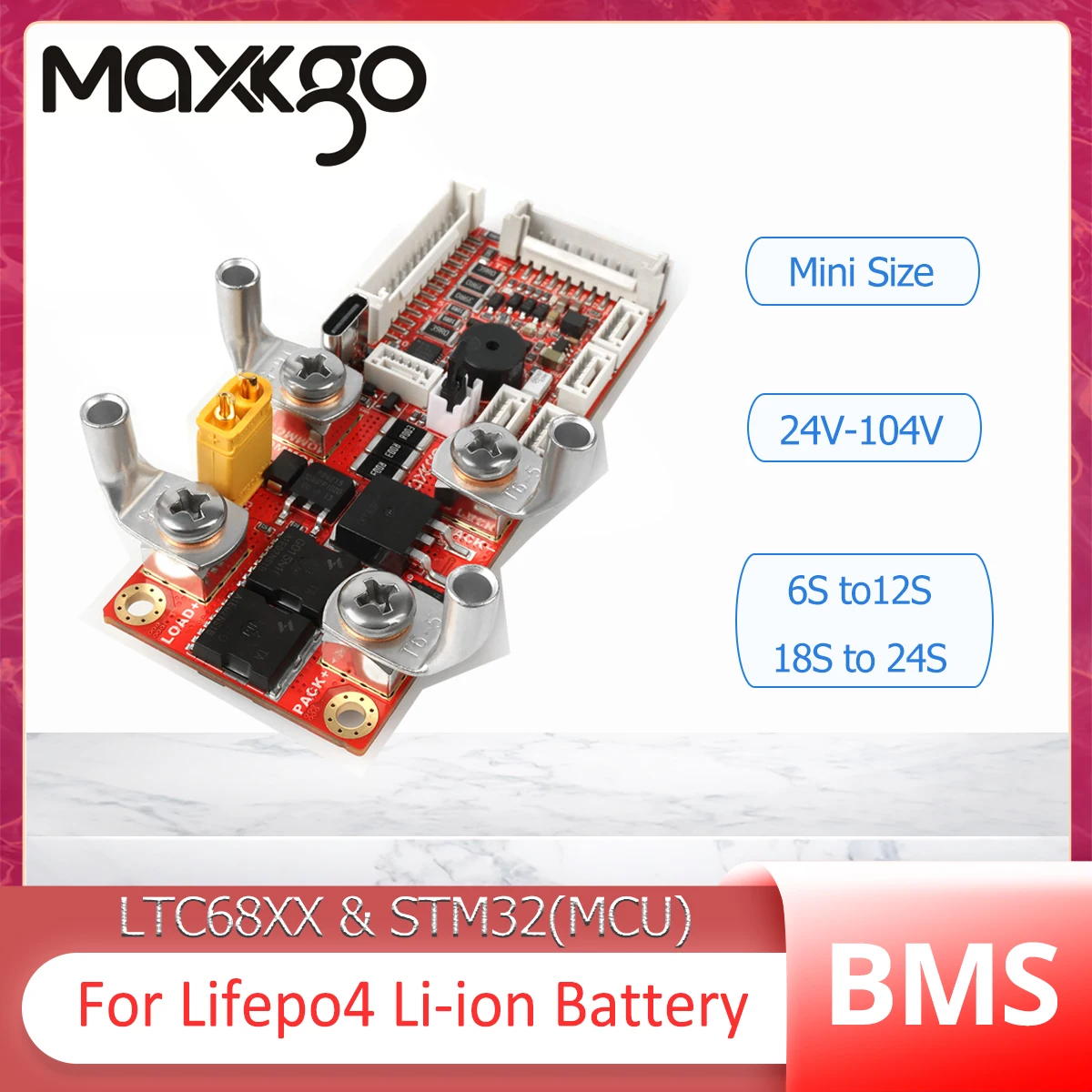 

Maxkgo Smart Tiny Mini BMS 6S 7S 8S 9S 10S 12S 24-60 в 70A Защитная балансировочная плата литий-ионного аккумулятора Lifepo4 с USB-кабелем