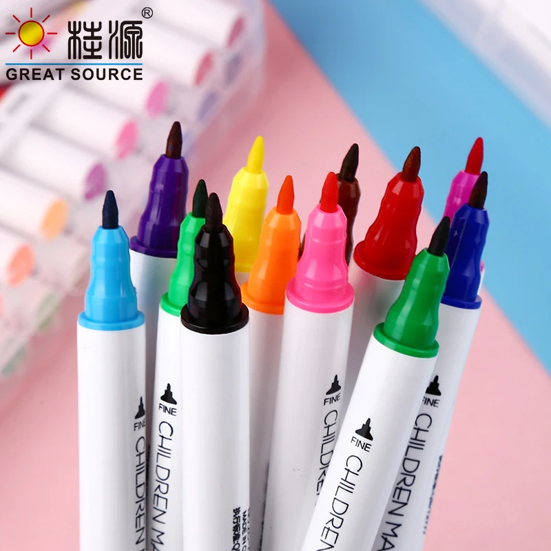 36Colors Double-head Oily Marker Fine Mark Pen Small Head Hook Line Pen Multi-Pens(6 Sets)