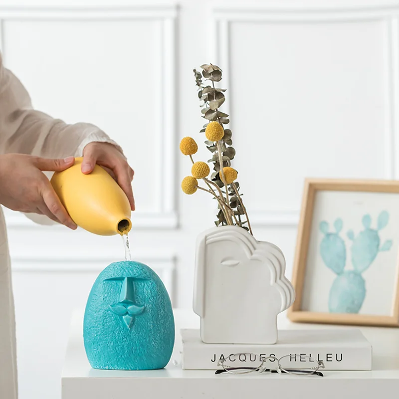 Скандинавская простая креативная керамическая ваза INS сухие цветы искусство