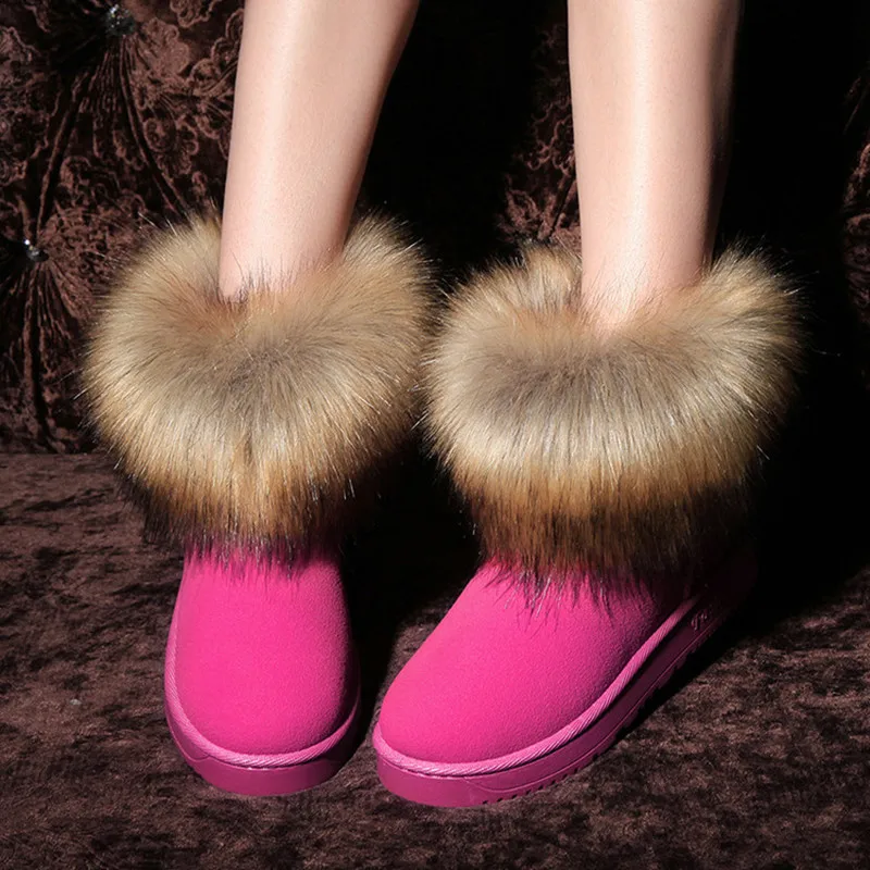 Теплые ботильоны женская обувь Черные Водонепроницаемые замшевые кожаные