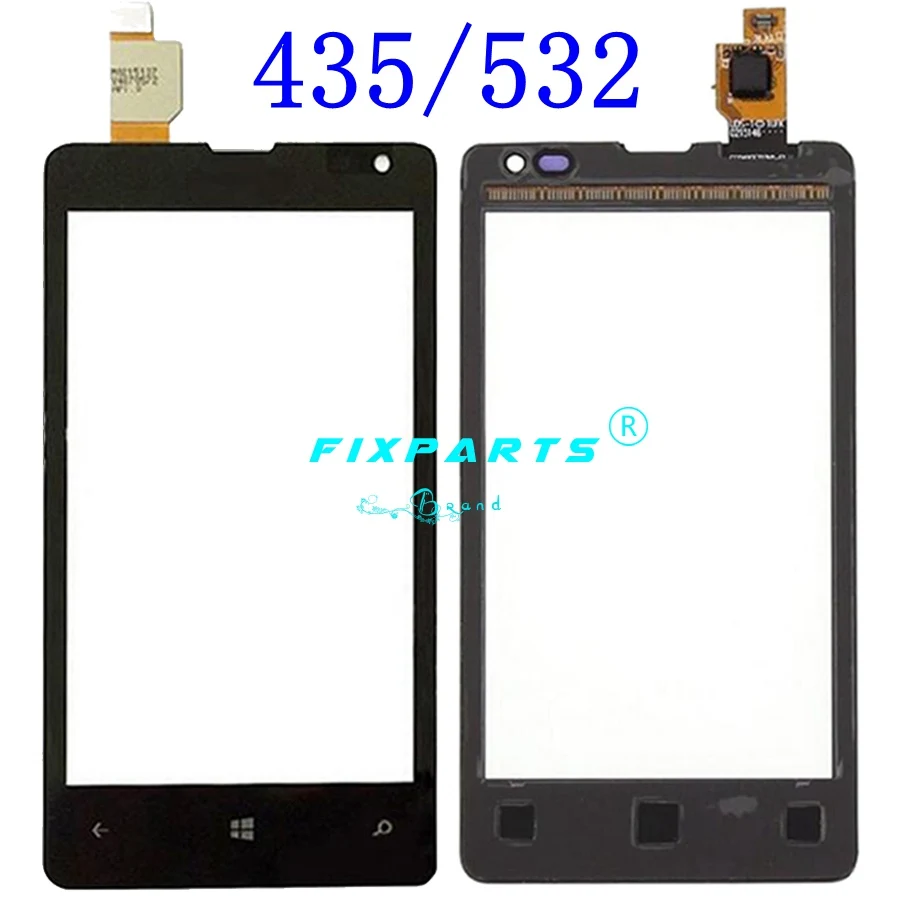 (435) Black Сенсорный ЖК-экран для Nokia Lumia 520 N520 430 435 530 532 Сенсорная панель Сенсорный экран дигитайзер Внешний стеклянный объектив черный - Цвет: (435) Black