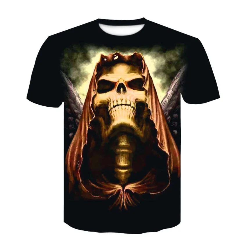 

UG Summer Men's 3D Printing O-neck T-shirt Casual Harajuku Style Short-sleeved T-shirt Comfortable Skull New