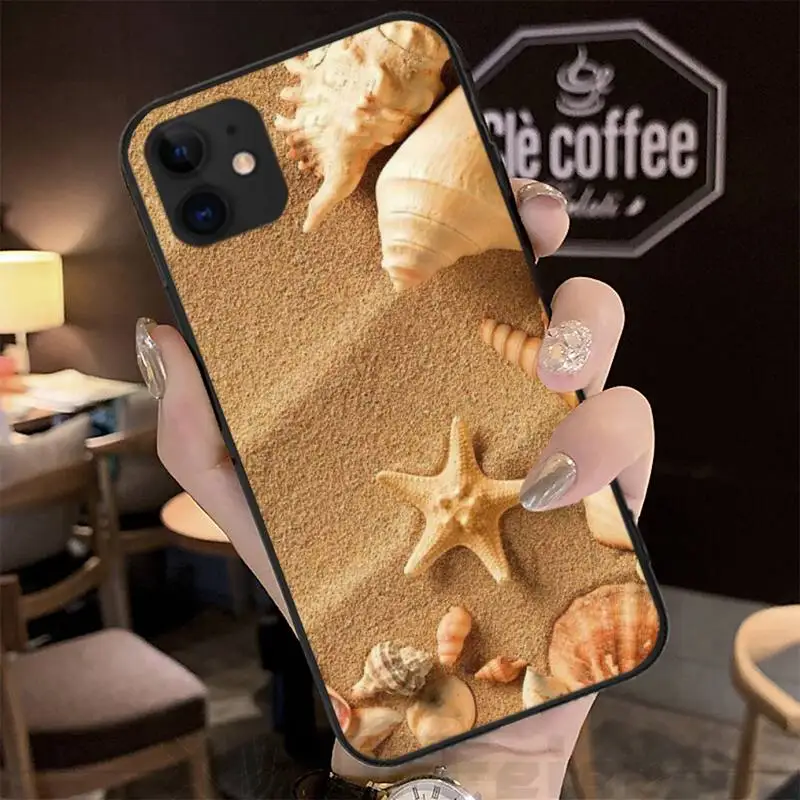 

Beach Starfish Shell Landscape Fundas Coque Carcasa for IPhone 11 Pro Max Case XR XS 12 7 8 Plus SE 2020 Cover Accessories
