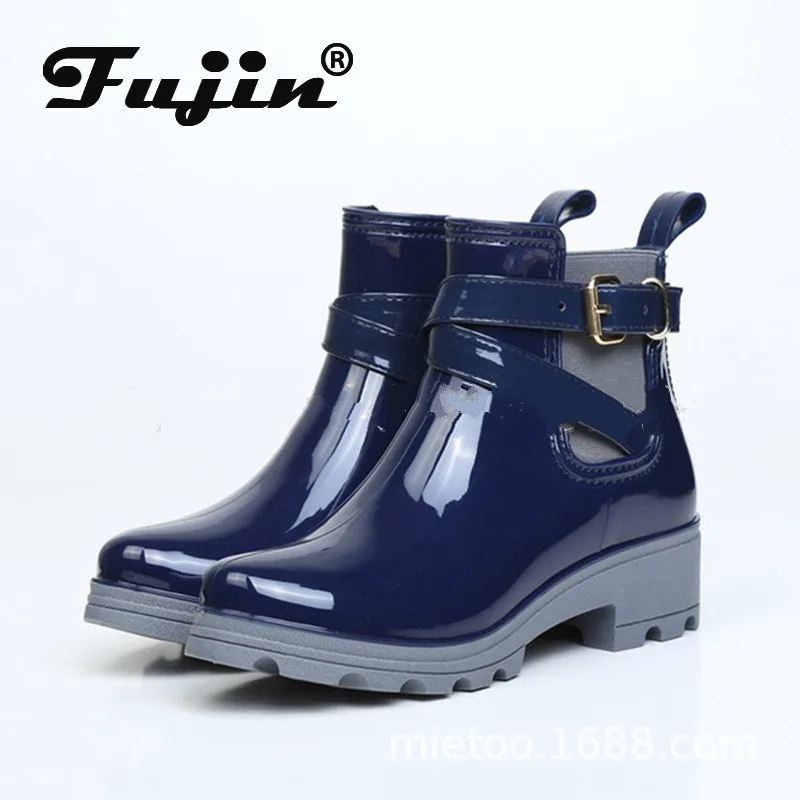 Fujin/женские короткие ботинки Сезон весна осень Модные дышащие ботильоны на