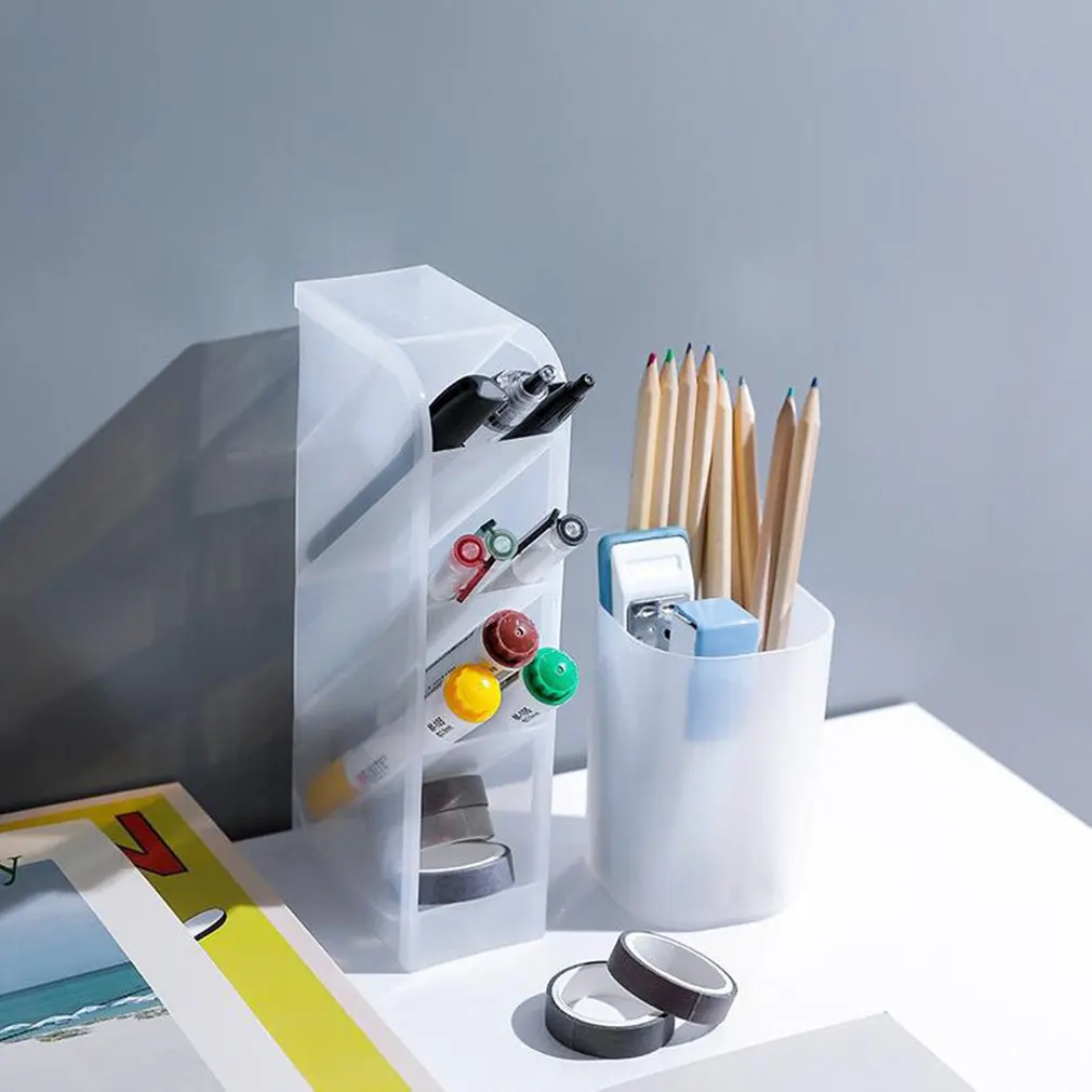 

Multi-Purpose Large Capacity Desk Pen Holder Pencil Makeup Storage Box Desktop Organizer Stand Case School Office Stationery