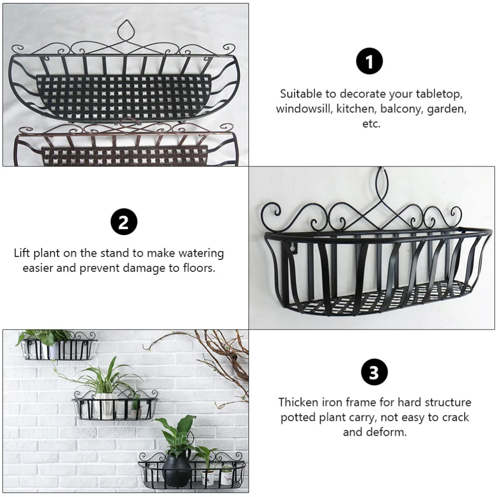 

2pcs Hanging Flowerpot Rack Decorative Plant Storage Shelf Home Adornment
