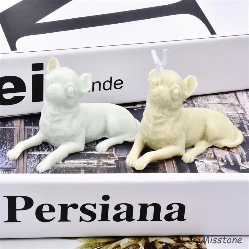 

Dog Shape Silicone Candle Mold DIY Make Plaster Resin Model Fudge Animal Simulation Chocolate Cake Tool Soap Holiday Gift Wax