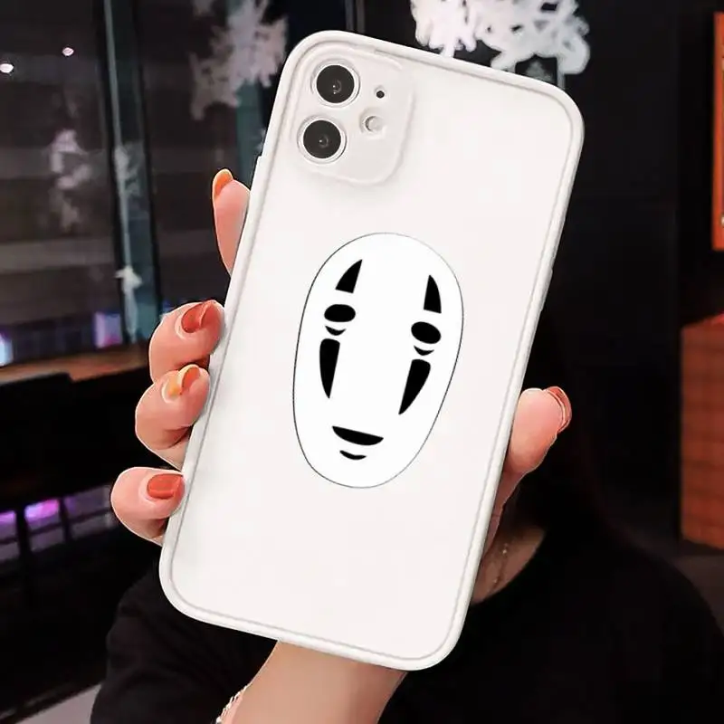

Spirited Away Faceless man Phone Case Matte transparent For White iPhone 12 Mini 11 Pro XR XS Max 7 8 Plus X Back Cover