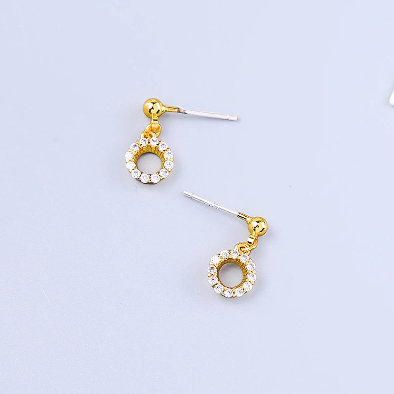 Romantic Drop Earring For Women Handmade Gold Color Zircon Round High Quality Wedding Date Gift Jewelry Accssory | Украшения и