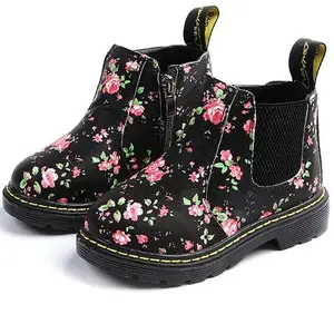 Fashion Printing Children Shoes Girls Snow Boots Leather Cute Baby Boots Ankle Kids Girls Sport Shoe in India