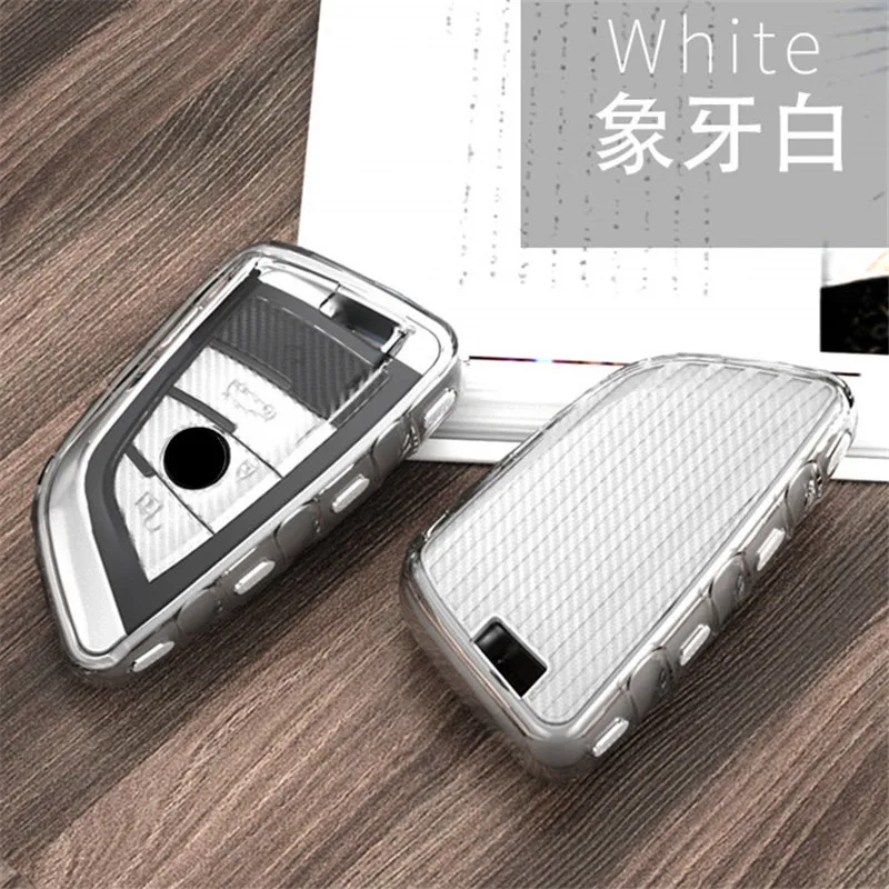 Модный чехол для автомобильного ключа из углеродного волокна BMW 1 2 3 4 5 6 7 серии X1 X3