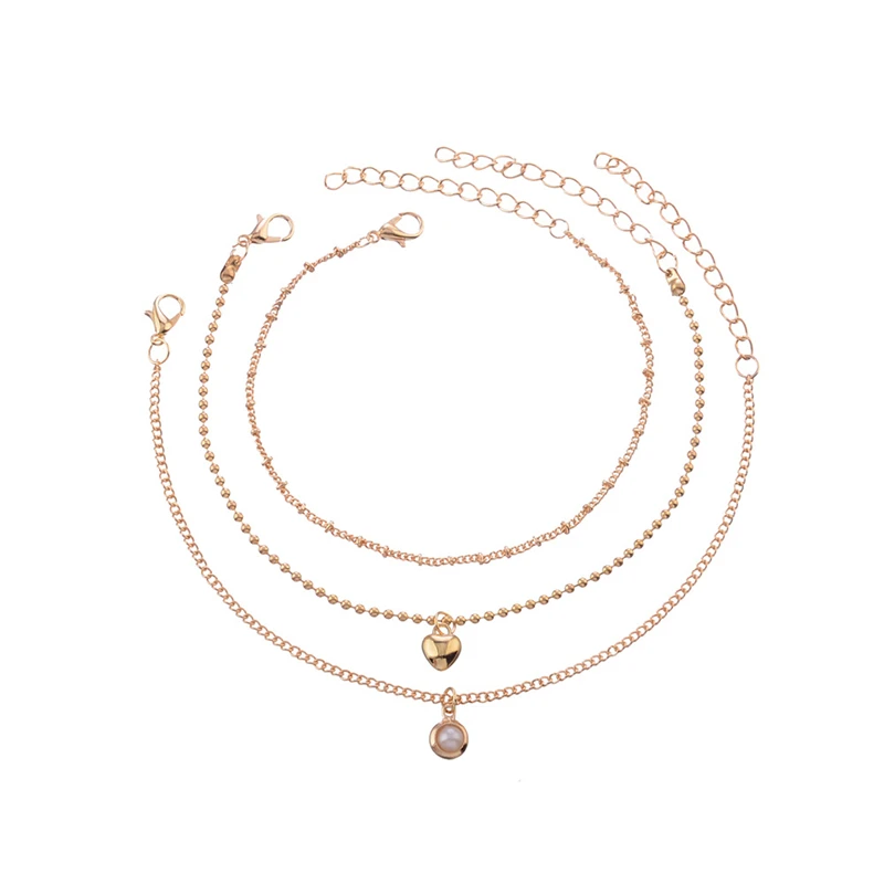 3 шт./компл. браслет на щиколотку набор в стиле Бохо ювелирных цепочек любящее